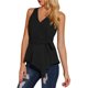 thumbnail image 4 of INSPIRAR CHIC Blusas sin mangas de verano para mujer con escote en V y cinturilla atada XL Negro, 4 of 7
