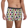 thumbnail image 5 of Men's Boxer Briefs, Cute Grape Blue Red Green Leaves Soft Comfy Mens Underwear Boxer Briefs Breathable With Widen Waist, 5 of 7