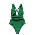 thumbnail image 5 of LUOGENLI 1-Piece Swimsuit Women Tummy Control Plus Size Women One Shoulder Swimsuit Bikini Swimsuit Irregular Solid Color Monokinis Swimsuit Green Size L, 5 of 5