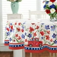 thumbnail image 2 of 4th of July Oval tablecloth 60x84 inch,Memorial Day Patriotic Tablecloth, Watercolor Poppy Flower Polyester Waterproof Wrinkle-Resistant Washable Tablecloth,Independence Day Kitchen Dining Room Decor, 2 of 6