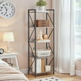 thumbnail image 3 of Bookshelf, 5-Tier Industrial Bookcase, Book Shelf Storage Organizer, Tall Bookshelf with Metal Frame for Living Room, Bedroom, Home Office, Kitchen, Greige and Black, 3 of 17