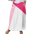 thumbnail image 2 of Mqqzkk Women's Color Block Midi Skirt High Elastic Waist Pleated Skirt Loose Fits Casual Flowy Long Skirts With Side Pockets, 2 of 5