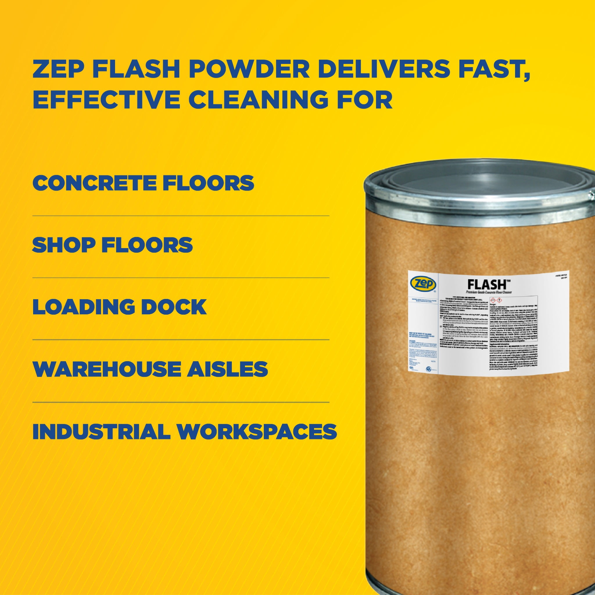 Zep Flash Powdered Concrete Floor Cleaner - 125lb (Case of 1