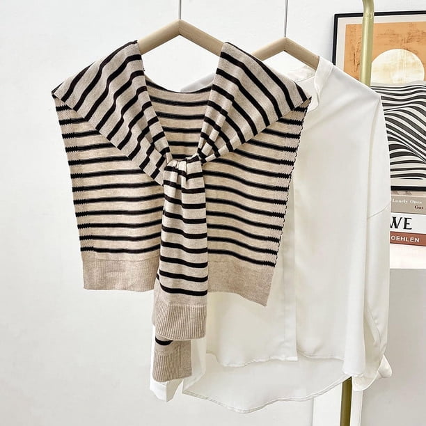 Chal pequeño de punto de color liso para mujer, abrigo para primavera y otoño, chal camisero para mujer