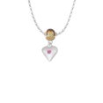 thumbnail image 2 of Delight Jewelry Silvertone Large October - Hot Pink Crystal Heart Mia Monkey Charm Necklace, 2 of 4