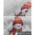 thumbnail image 6 of Faux Linen Valances for Windows Christmas Snowman with Cap Xmas Tree Snowflake Grey Curtains Valance Light Filtering Rod Pocket Small Window Treatment for Kitchen Living Room Bedroom 60x18In, 6 of 6