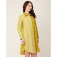 thumbnail image 2 of Moomaya Women's Printed Button Down Shirt Dress, Cuffed Sleeves Collared Dress, 2 of 8