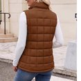thumbnail image 4 of Women Sleeveless Casual Layering Vest Zip Up Stand Collar Quilted Puffer Gilet with Side Pockets 2XL, 4 of 4
