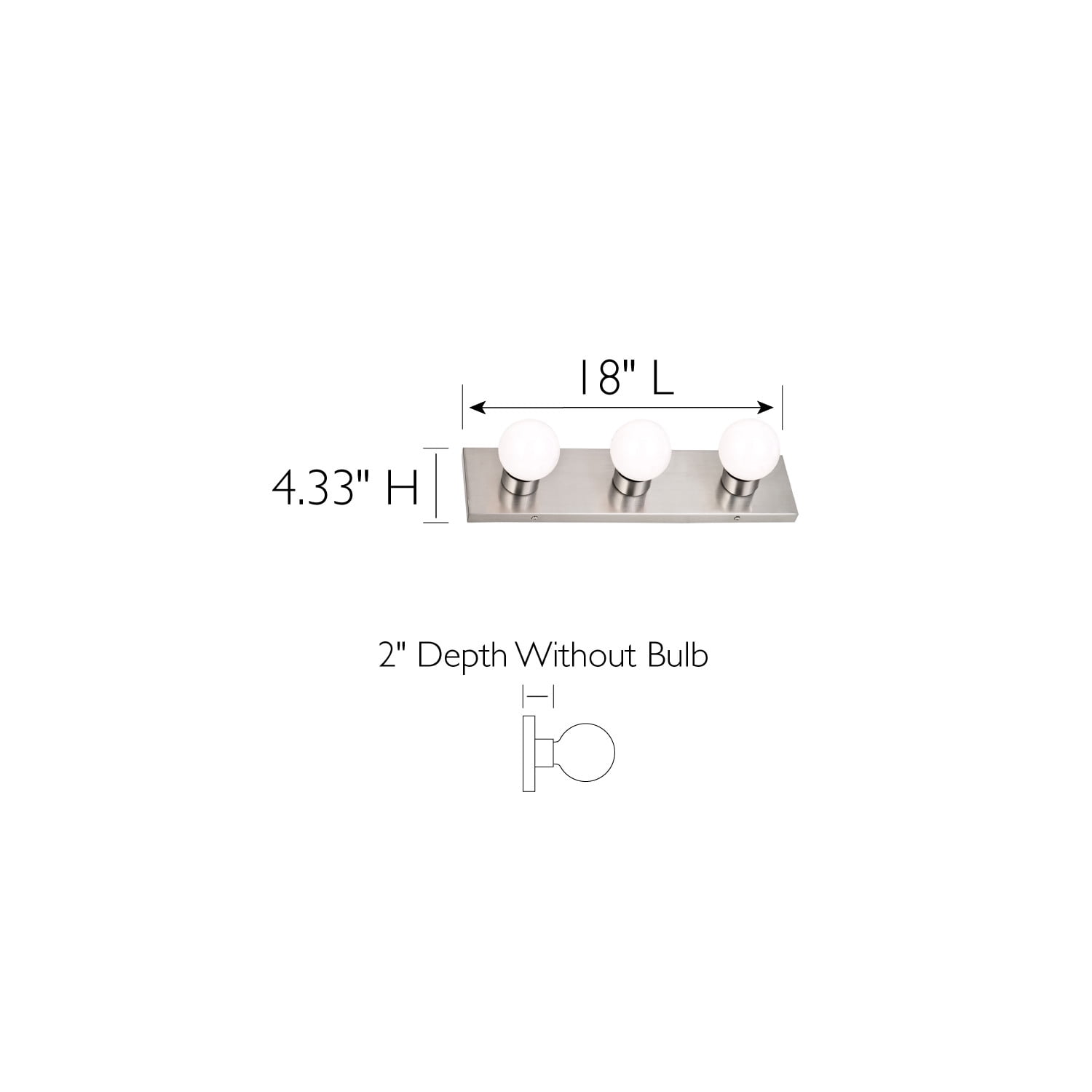 Design House WM051928 Contemporary 3-Light Indoor Vanity Light Dimmable for Bathroom Bedroom Vanity Makeup, Satin Nickel