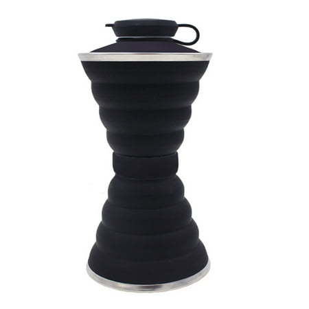 

Papaba Water Bottle Cup Drink Water Leakproof Practical Retractable Folding Type Water Bottle Beverage Cup