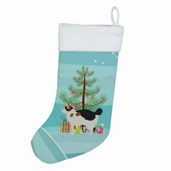 Manx #3 Cat Merry Christmas Christmas Stocking 13.5 in x 18 in