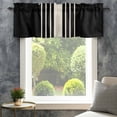thumbnail image 4 of Black Beige Striped Farmhouse Short Window Curtain Valances, Modern Farmhouse Retro Lines Rod Pocket Kitchen Valances for Living Room Bedroom Bathroom Cafe 42" x 12", 4 of 8