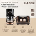 thumbnail image 3 of Haden Dorset 4 Slice Wide Slot Toaster & Coffee Maker, Black & Copper, 3 of 11