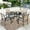 Gray, variant on Summit Living 5-Piece Outdoor Patio Dining Set with Metal Steel Round Table & Textilene Chairs for 4-Person, Black & Tan