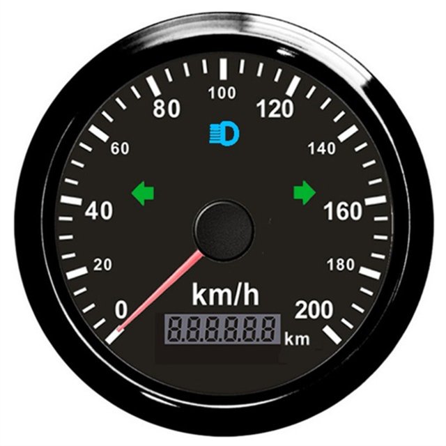 85mm GPS Speedometer With Red Backlight 125km/ 200km/h For Car Boat Truck 12V 24V Over Speed Buzzer Alarm Left Right