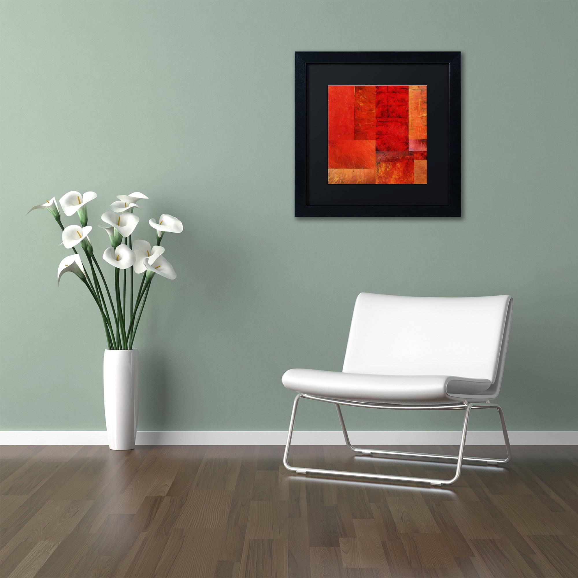 Trademark Fine Art "Essence of Red" Canvas Art by Michelle Calkins, Black Matte, Black Frame