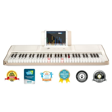 - The ONE Smart Piano - Light Keyboard, White/Gold