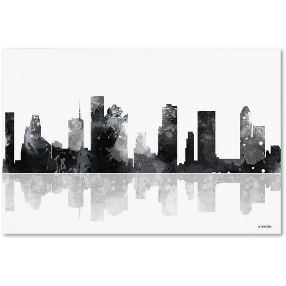 Trademark Fine Art "Houston Texas Skyline BG-1" Canvas Art by Marlene Watson