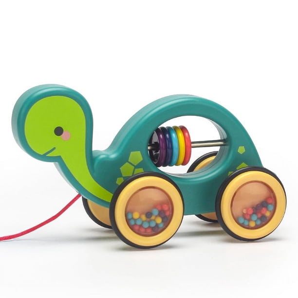 Coche de juguete de arrastre para niños, cuerda de tracción manual, coche de animales, juguete educativo para bebés de jardín de infantes, juguete de educación temprana para niños pequeños