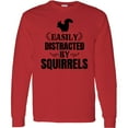 thumbnail image 3 of Inktastic Easily Distracted by Squirrels Long Sleeve T-Shirt, 3 of 5