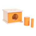 thumbnail image 1 of Caja de madera para la permanencia de objetos, caja de madera para combinar formas, juego de actividades, juguete sensorial naranja, 1 of 9