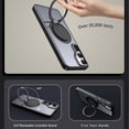 thumbnail image 3 of Decase for Samsung Galaxy S25+ Translucent Hard Back Case with 360°Rotatable Magnetic Ring Kickstand,Compatible with Mag-Safe,Military Grade Shockproof Translucent Protective Case,Black, 3 of 5