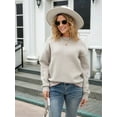 thumbnail image 5 of Women'S Long Sleeve Round Neck Pullover Sweater Bowknot Backless Knit Tops Grey S, 5 of 10