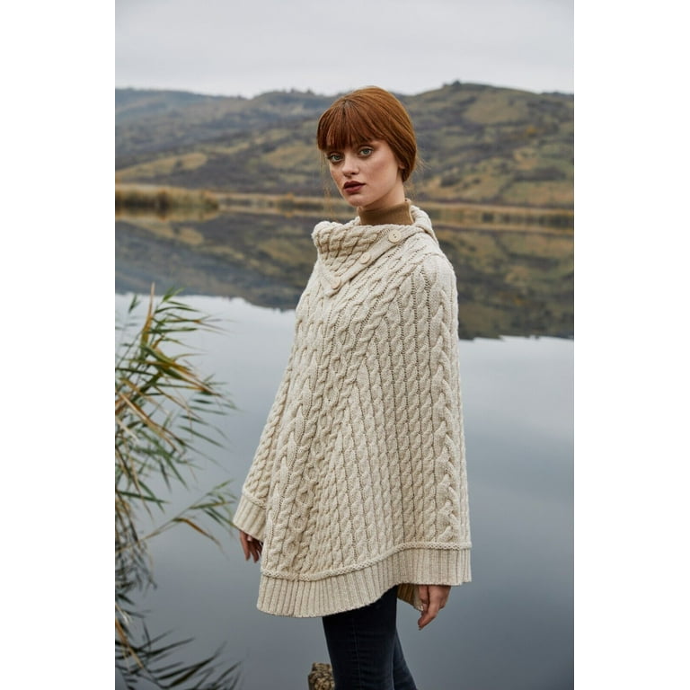 cable knit poncho