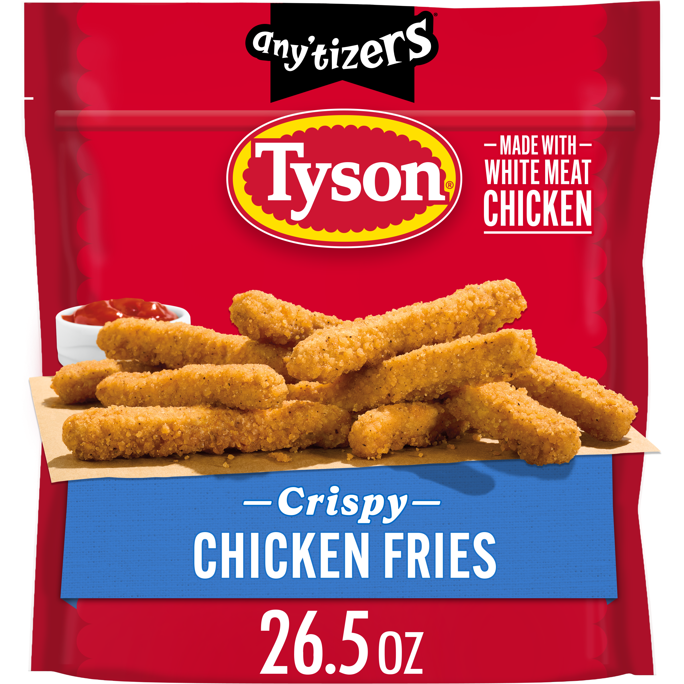 Tyson Any'tizers White Meat Crispy Chicken Fries, 26.5 oz (Frozen Fully Cooked)