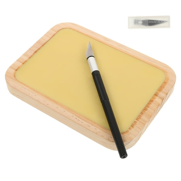 1 Set Hand Engraving Tool Kit with Non-Sticky Wax Plate for Papercraft DIY Window Flowers Cutting