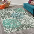 thumbnail image 2 of Flower Decorative Rug, Modern Dahlia Inspired Petals Blossom Abstract Garden Design Print, Quality Carpet for Bedroom Dorm and Living Room, 6 Sizes, Charcoal Grey and Seafoam, by Ambesonne, 2 of 4