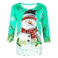 thumbnail image 4 of Darzheoy Womens Tops Christmas Printed Drop Shoulder Loungewear Hoodless Fashion Sweatshirts Lightweight Mid-Length 3/4 Sleeve Pullover Trendy Fall Winter Blouses, 4 of 5
