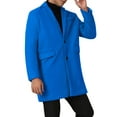 thumbnail image 4 of INSPIRE CHIC Winter Coat for Men's Notched Collar Single Breasted Long Trench Coats, 4 of 5