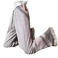 thumbnail image 1 of Womens Cargo Pants With Pockets High Waisted Tapered Pants With Drawstring Straight Leg Versatile Culottes Ladies Summer Pants Grey XXXXXL, 1 of 4