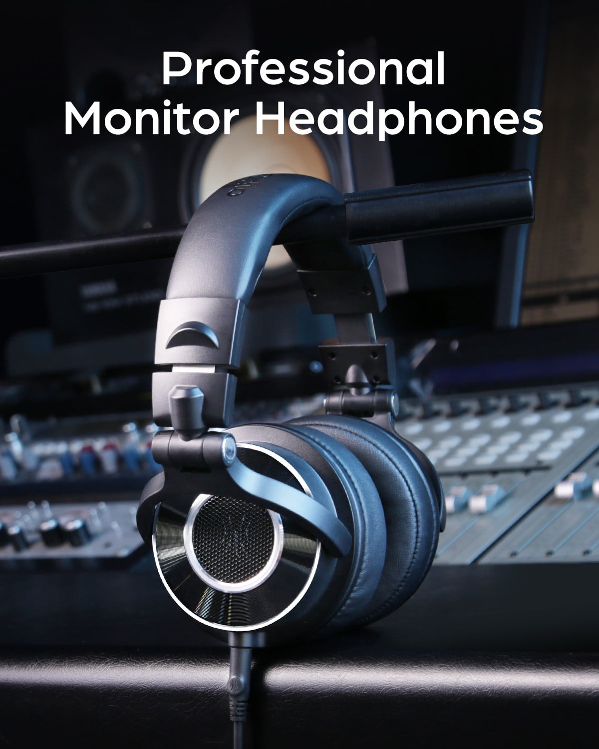 OneOdio Recording Studio Wired Over Ear Headphones Monitor 60 -Hi-Res Audio 6.35mm (1/4") Adapter for Tracking Mixing DJ Mastering Broadcast-Black