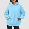 thumbnail image 2 of XIOANU Hoodies For Women Oversized Pocket Long Sleeve Hooded Sweatshirt Solid Color Drop Shoulder Baggy Pullover Hoodie, 2 of 5
