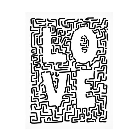 Canvas Wall Art - Tom Quartermaine 'Doodle LOVE' Wall Art for Living Room, Bedroom, or Office Décor by Trademark Fine Art - 14 x 19 Inches