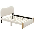 thumbnail image 6 of EUROCO Upholstery Full Size Platform Bed, Upholstered Headboard and Wood Support Legs, Beige, 6 of 11