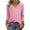 Pink, variant on Ynynloco Womens Blouse Casual 3/4 Length Sleeve V Neck Basic T-Shirts Spring Summer Cute Tunic Tops Business Work Tees