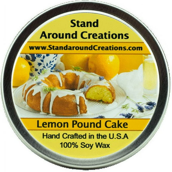 LEMON POUND CAKE TIN 8-OZ. ALL NATURAL SOY CANDLE