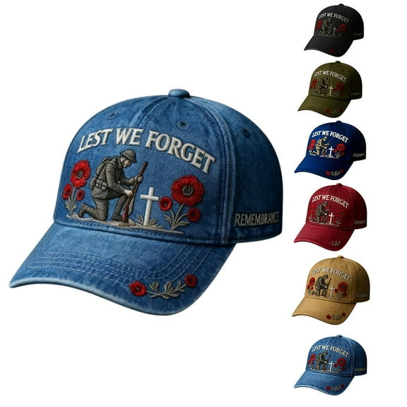 Soldier Salute Baseball Cap, Heroes Never Fade Away, Independence Day Commemorative Retro Adjustable Baseball Hat for Men Women, Made in U.S, Sky Blue