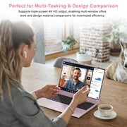 RNRUO 15.6 Pink Laptop Computer, 8GB RAM 256GB SSD, Intel 6500Y with 2 Cores, up to 3.4GHz, FHD Display, Office 2024, WiFi5 BT5.0, PC Laptop for Business, Student, Office