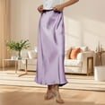 thumbnail image 2 of Women's Satin Skirt Flowy A Line Cocktail Party Wedding High Waist Long Midi Skirts Summer Vacation Outfits, 2 of 5