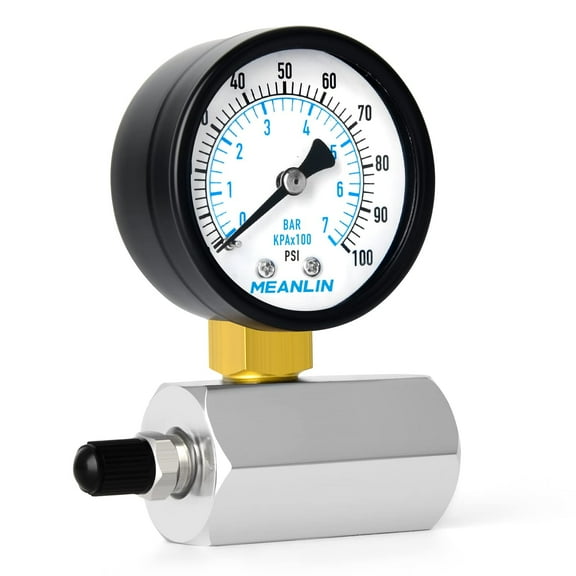 MEANLIN MEASURE 0-100Psi 2"Steel Double Graduated Air Test Pressure gauges, 3/4" FNPT Connection, -3-2-3% Accuracy