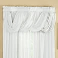 thumbnail image 3 of Collections Etc Scoop Two-Piece Rod Pocket Solid-Colored Sheer Valances for Windows, Decorative Accent and Added Privacy for Any Room in Home, White, 3 of 6