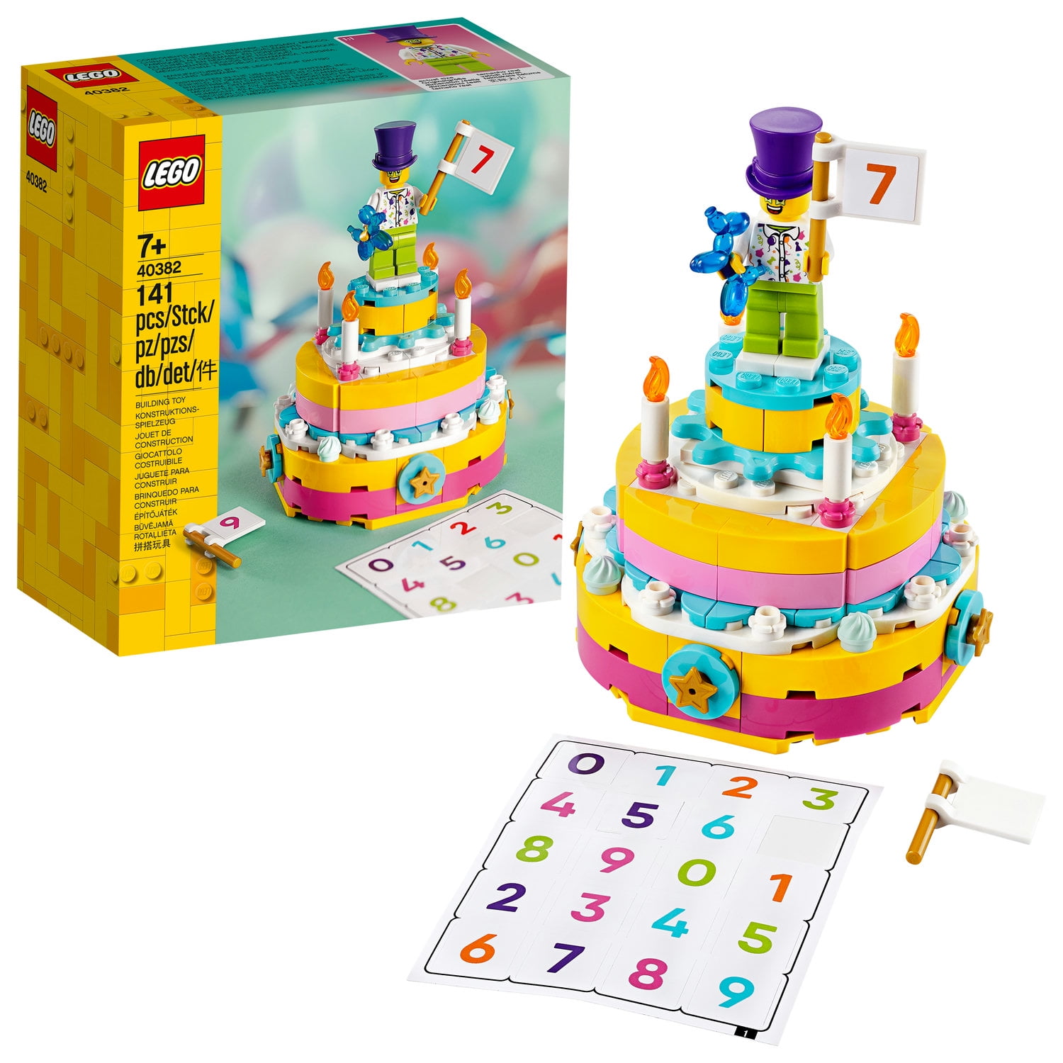 LEGO BIRTHDAY PARTY KIT FOR 10 AND LEGO BIRTHDAY TABLE TOP CAKE NIB 
