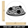 thumbnail image 2 of Spaghetti and Meatballs Italian Pasta Self-Inking Rubber Stamp Ink Stamper - Pink Ink - Medium 1 Inch, 2 of 7
