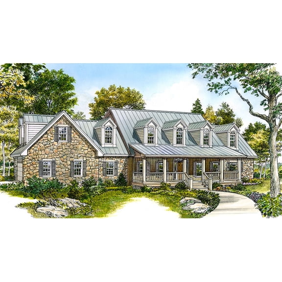 010-14: Traditional Country 3 Bed, 4 Bath Luxury Home Plan, 4230 Sq Ft: Full Blueprints with License to Build by Home Plan Marketplace - Lesuto