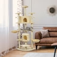 thumbnail image 2 of PawHut 79" Large Cat Tree Tower w/ Scratching Posts, Hammock, Beige, 2 of 10