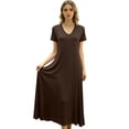 thumbnail image 2 of Endives Nightgown for Women Full Length Soft Breathable Crew Neck Sleepshirt for Women Sleep Dress Nightshirt Ladies Summer Pajama Dress Long Dress Causal Nightwear Coffee L, 2 of 3